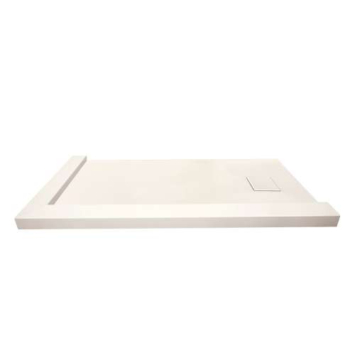 Samuel Mueller SMFZSDT6032-32 Trimslate 60-In X 32-In Shower Base With Adjustable Double Threshold And End Drain, Cameo