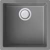 Samuel Müeller Zara 18in x 18in silQ Granite Integral/Dual Mount Single Bowl Kitchen Sink with 0 Holes, Grey