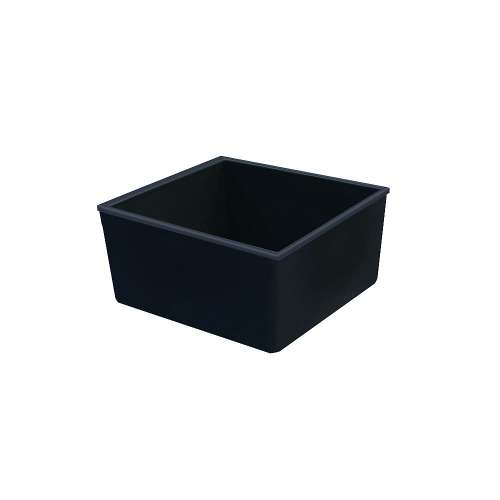 Samuel Müeller SMZTSB1818-9T Zen 18-in x 18-in x 9-in Super Single Bowl Integral/Drop-In/Undermount silQgranite Kitchen Sink, Total Black