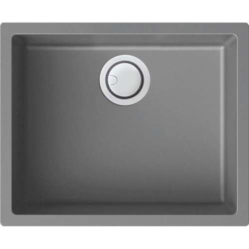 Samuel Müeller Zara 22in x 18in silQ Granite Integral/Dual Mount Single Bowl Kitchen Sink with 0 Holes, Grey