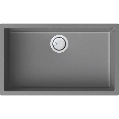 Samuel Müeller Zara 30in x 18in silQ Granite Integral/Dual Mount Single Bowl Kitchen Sink with 0 Holes, Grey