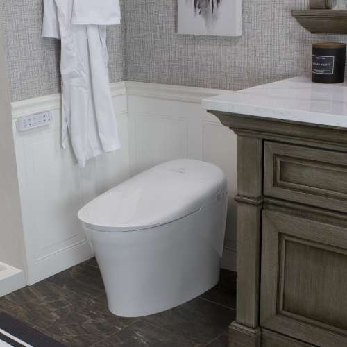 Samuel Müeller SMBSB-01 Burke 1-Piece 1.28 GPF Single Flush Elongated Smart Bidet Toilet, White