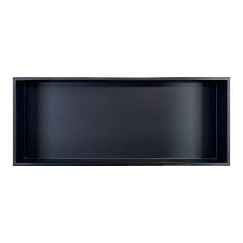 SMSTH3414-GM/MB 34-in x 4-in x 14-in Recessed Stainless Steel Horizontal Shower Storage Pod, Gun Metal/Matte Black