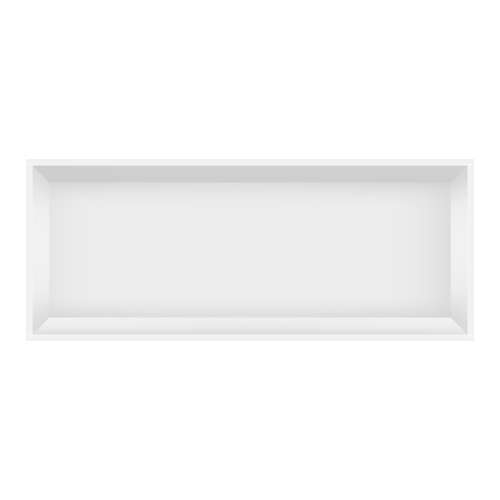 SMSTH3414-WH 34-in x 4-in x 14-in Recessed Stainless Steel Horizontal Shower Storage Pod, White