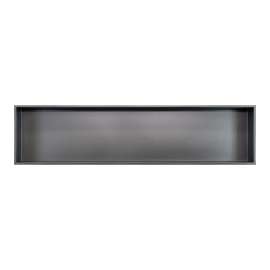 SMSTH5714-AS 57-in x 4-in x 14-in Recessed Stainless Steel Horizontal Shower Storage Pod, Antique Silver