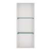 SMSTV3414-GR 14-in x 4-in x 34-in Recessed Stainless Steel Vertical Shower Storage Pod With Two Shelves, Grey