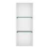 SMSTV3414-WH 14-in x 4-in x 34-in Recessed Stainless Steel Vertical Shower Storage Pod With Two Shelves, White