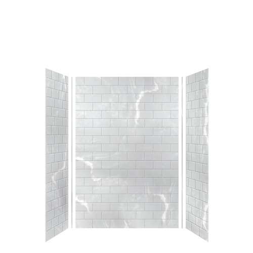 SMMWK483672-50 Monterey 48-in x 36-in x 72-in Glue To Wall 3-Piece Shower Wall Kit, Moonstone (4-in x 8-in Subway Tile Pattern)