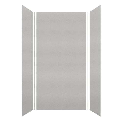 SMMW4K483696-27V Monterey 48-in x 36-in x 96-in Glue To Wall 3-Piece 4mm Shower Wall Kit, Grey Stone (Velvet Smooth Finish)