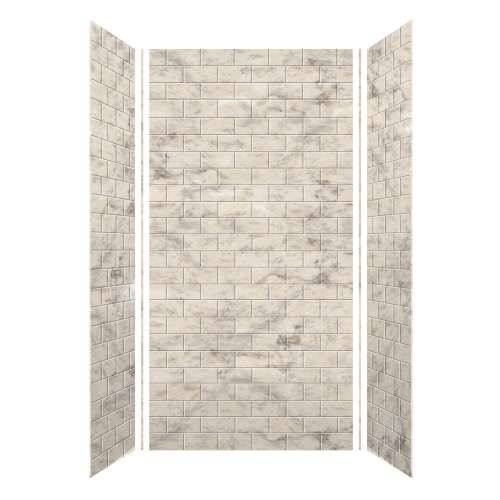Samuel Mueller Monterey 48-in x 36-in x 96-in Glue to Wall 3-Piece Shower Wall Kit, Creme/Tile