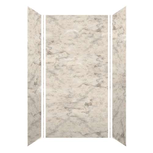 Monterey 48-in x 36-in x 96-in Glue to Wall 3-Piece Shower Wall Kit, Creme/Velvet