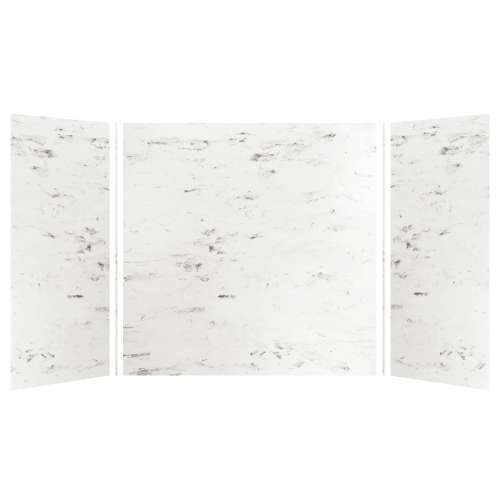 Monterey 60-in x 36-in x 60-in Glue to Wall 3-Piece Tub Wall Kit, Carrara/Velvet