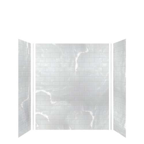 SMMWK603672-50 Monterey 60-in x 36-in x 72-in Glue to Wall 3-Piece Shower Wall Kit, Moonstone (4-in x 8-in Subway Tile Pattern)