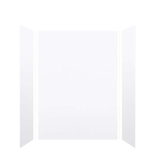 Monterey 60-in x 36-in x 84-in Glue to Wall 3-Piece Tub Wall Kit, White/Velvet