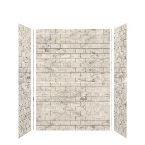 Monterey 60-in x 36-in x 84-in Glue to Wall 3-Piece Tub Wall Kit, Creme/Tile