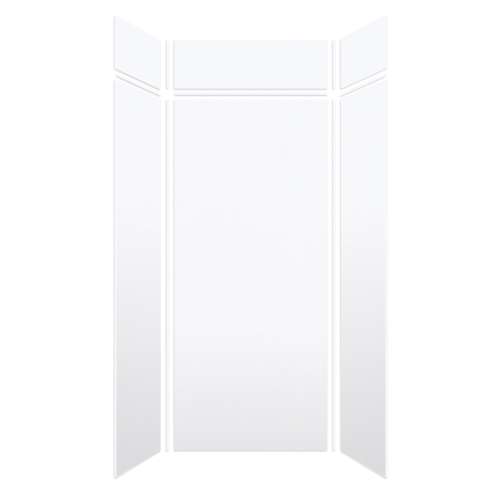 Monterey 36-in x 36-in x 84/12-in Glue to Wall 6-Piece Transition Shower Wall Kit, White/Velvet