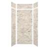 Monterey 48-in x 36-in x 84/12-in Glue to Wall 6-Piece Transition Shower Wall Kit, Creme/Velvet