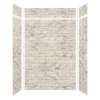 Monterey 60-in x 36-in x 84/12-in Glue to Wall 6-Piece Transition Shower Wall Kit, Creme/Tile