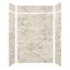 Monterey 60-in x 36-in x 84/12-in Glue to Wall 6-Piece Transition Shower Wall Kit, Creme/Velvet