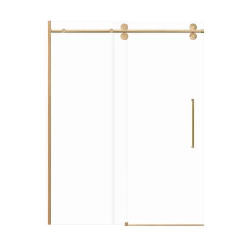 Samuel Mueller Teutonic 60-in X 80-in Barn Shower Door with 3/8-in Low Iron Glass and Contour Handle and Knob Handle, Champagne Bronze