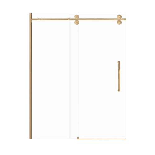 Samuel Mueller Teutonic 60-in X 80-in Barn Shower Door with 3/8-in Clear Glass and Sampson Handle and Knob Handle, Champagne Bronze