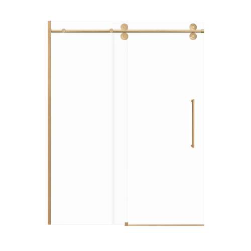 Teutonic Plus 60-in X 80-in Barn Shower Door with 3/8-in Clear Glass and Tyler Handle and Knob Handle, Champagne Bronze