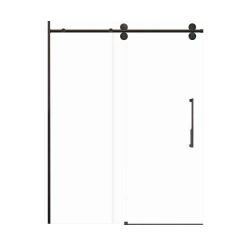 Samuel Mueller Teutonic Plus 60-in X 80-in Barn Shower Door with 3/8-in Clear Glass and Juliette Handle and Knob Handle, Matte Black