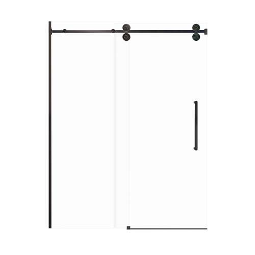 Teutonic 60-in X 80-in Barn Shower Door with 3/8-in Low Iron Glass and Royston Double-Sided Handle, Matte Black