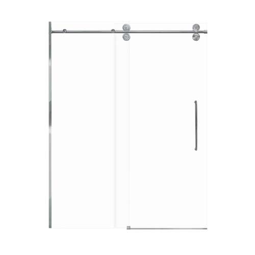Teutonic 60-in X 80-in Barn Shower Door with 3/8-in Clear Glass and Contour Handle and Knob Handle, Polished Chrome