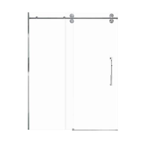 Samuel Mueller Teutonic Plus 60-in X 80-in Barn Shower Door with 3/8-in Low Iron Glass and Juliette Double-Sided Handle, Polished Chrome