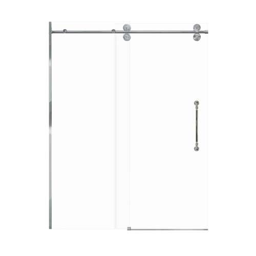 Teutonic Plus 60-in X 80-in Barn Shower Door with 3/8-in Low Iron Glass and Nicholson Handle and Knob Handle, Polished Chrome
