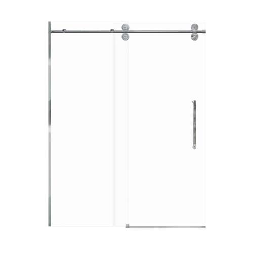 Teutonic Plus 60-in X 80-in Barn Shower Door with 3/8-in Clear Glass and Royston Handle and Knob Handle, Polished Chrome