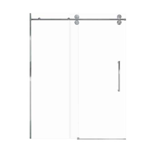 Teutonic 60-in X 80-in Barn Shower Door with 3/8-in Low Iron Glass and Sampson Handle and Knob Handle, Polished Chrome