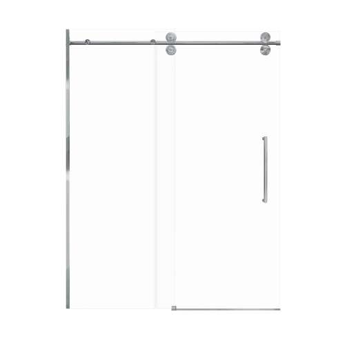Teutonic 60-in X 80-in Barn Shower Door with 3/8-in Low Iron Glass and Tyler Double-Sided Handle, Polished Chrome