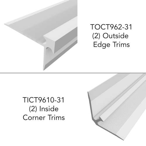 Samuel Müeller SMTTK964-01 Trinity 4-Piece Aluminum Trim Kit, White