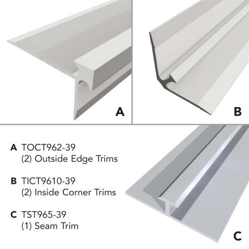 Samuel Müeller SMTTK965-39 Trinity 5-Piece Aluminum Trim Kit, Grey