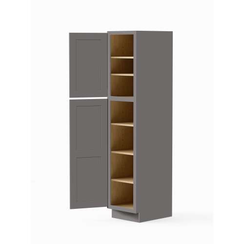 SMU189024L-ASM-FR01-LG Framington 18-in x 24-in x 90-in Assembled Remington Two Door Tall Utility Cabinet With Left-Hand Opening Door, Light Grey