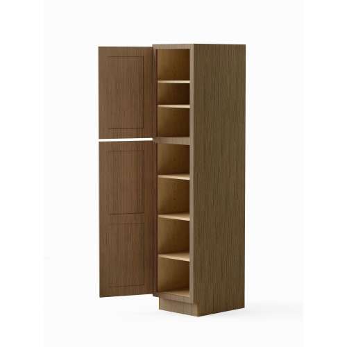 SMU188424L-ASM-FR01-TW Framington 18-in x 24-in x 84-in Assembled Remington Two Door Tall Utility Cabinet With Left-Hand Opening Door, Tan Wood