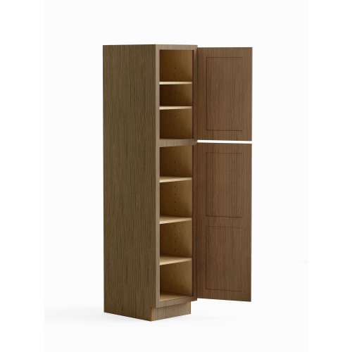 SMU188424R-ASM-FR01-TW Framington 18-in x 24-in x 84-in Assembled Remington Two Door Tall Utility Cabinet With Right-Hand Opening Door, Tan Wood