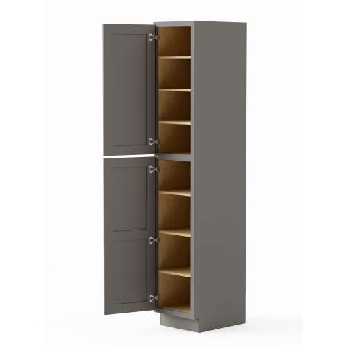 SMU189624L-ASM-FR01-LG Framington 18-in x 24-in x 96-in Assembled Remington Two Door Tall Utility Cabinet With Left-Hand Opening Door, Light Grey