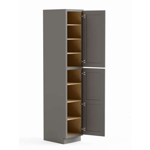 SMU189624R-ASM-FR01-LG Framington 18-in x 24-in x 96-in Assembled Remington Two Door Tall Utility Cabinet With Right-Hand Opening Door, Light Grey