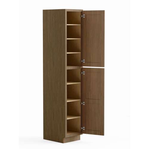 SMU189624R-ASM-FR01-TW Framington 18-in x 24-in x 96-in Assembled Remington Two Door Tall Utility Cabinet With Right-Hand Opening Door, Tan Wood