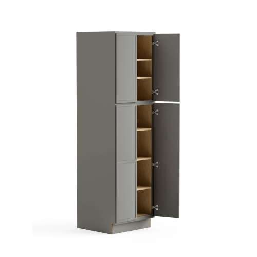 SMU248424-ASM-FR02-LG Framington 24-in x 24-in x 84-in Assembled Latitude Four Door Tall Utility Cabinet, Light Grey