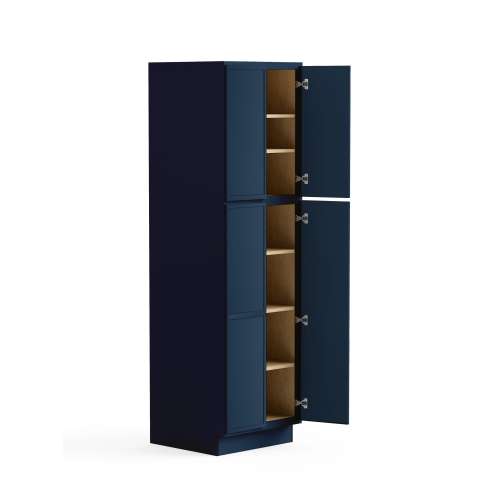 SMU248424-ASM-FR02-NB Framington 24-in x 24-in x 84-in Assembled Latitude Four Door Tall Utility Cabinet, Navy Blue