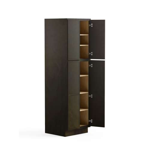 SMU248424-ASM-FR02-SG Framington 24-in x 24-in x 84-in Assembled Latitude Four Door Tall Utility Cabinet, Smokey Grey