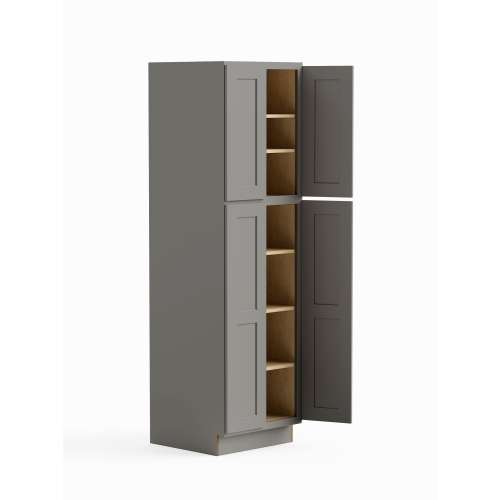 SMU309024-RTA-FR01-LG Framington 30-in x 24-in x 90-in Ready To Assemble Remington Four Door Tall Utility Cabinet, Light Grey