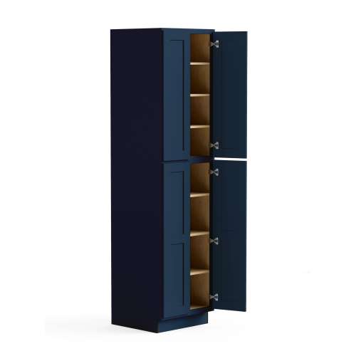 SMU309624-ASM-FR01-NB Framington 30-in x 24-in x 96-in Assembled Remington Four Door Tall Utility Cabinet, Navy Blue