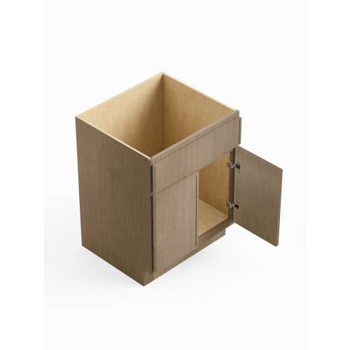 SMVS24-RTA-FR02-TW Framington 24-in x 21-in x 35-in Ready to Assemble Latitude Double Door Single Drawer Front Vanity Sink Base Cabinet, Tan Wood