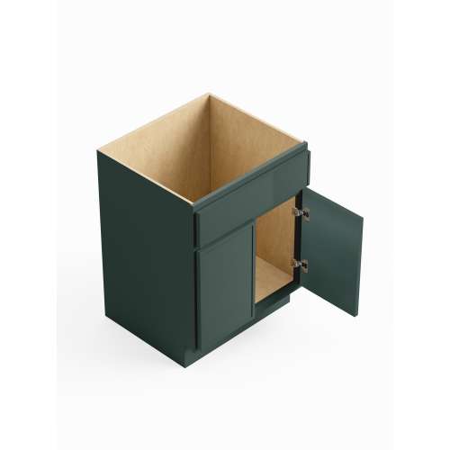 SMVS24-RTA-FR02-GR Framington 24-in x 21-in x 35-in Ready to Assemble Latitude Double Door Single Drawer Front Vanity Sink Base Cabinet, Green