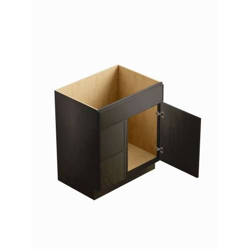 SMV3321DL-2D-RTA-FR02-SG Framington 33-in x 21-in x 35-in Ready to Assemble Latitude Vanity Combo Base Cabinet With Two Drawers on Left, Smokey Grey